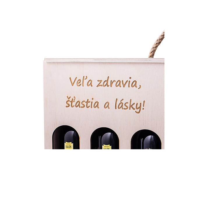 Váš vlastný text vyrytý do drevenej darčekovej kazety s vínami - vinárstvo Vinkor - Malé Karpaty
