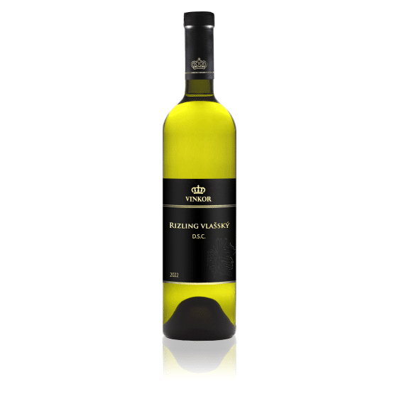 Biele suché víno Rizling Vlašský 2022 z rodinného vinárstva Vinkor z Malých Karpát