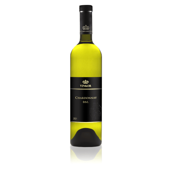 Biele suché víno Chardonnay 2021 z vinárstva Vinkor