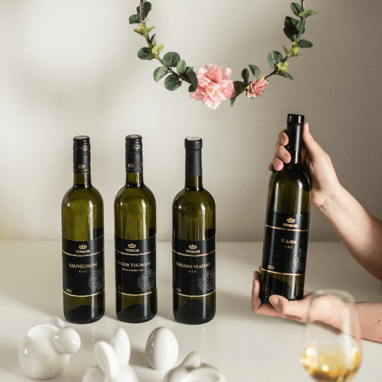 Biele suché vína ročníka 2022 z rodinného vinárstva Vinkor z Vinosadov